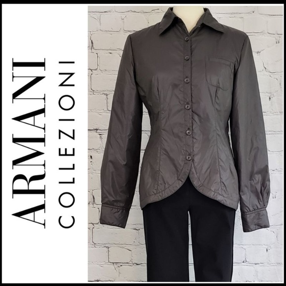 Armani Collezioni Lightweight Gray Puffer Jacket/Blazer, EU 48 / Size 12 - Picture 9 of 10